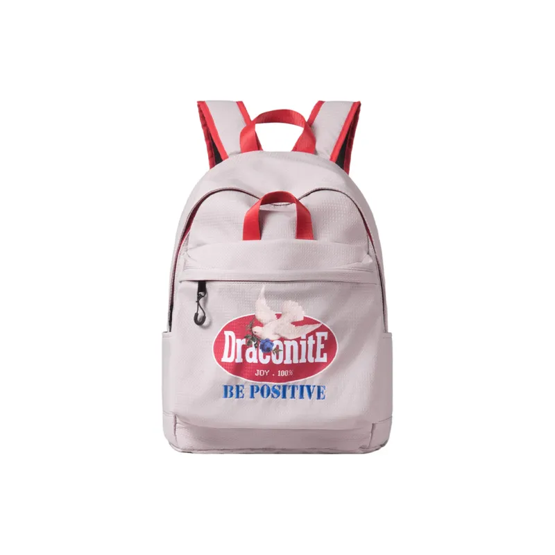 DRACONITE Polyester Students Backpack Multi Compartment Backpack Regular Unisex Red & White-0