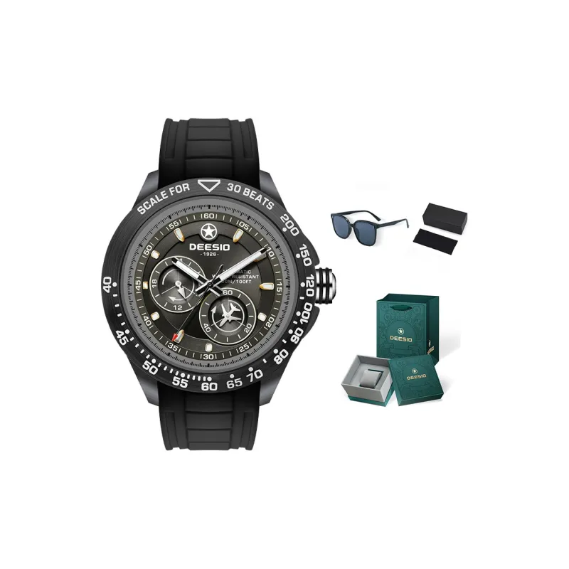 DEESIO Pilot Collection Automatic Mechanical Movement Silicone Strap Watch Men's Watches Blue Dial-6