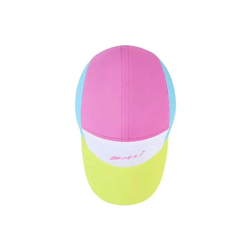 BMAI Polyester Baseball Caps Unisex Neon Pink/Firefly Yellow/Island Blue-3