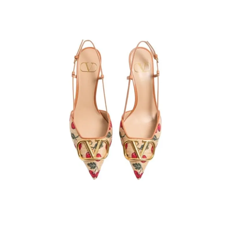 Valentino Slim Heel High Heels 8cm Women's Yellow-3
