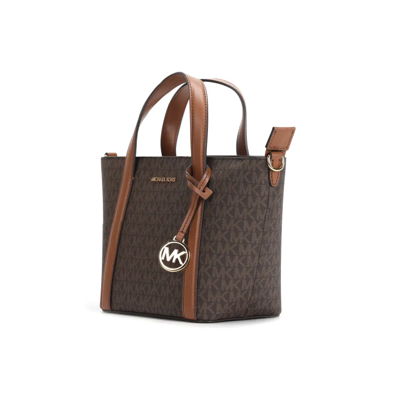 MICHAEL KORS Coated Canvas Tote Bag Shopping Bag Shoulder Bag Crossbody Bag Handbag Small Size Women's Brown-3