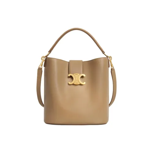 CELINE Calfskin Shoulder Bag Crossbody Bag Handbag Medium Size Women's Smoky Brown