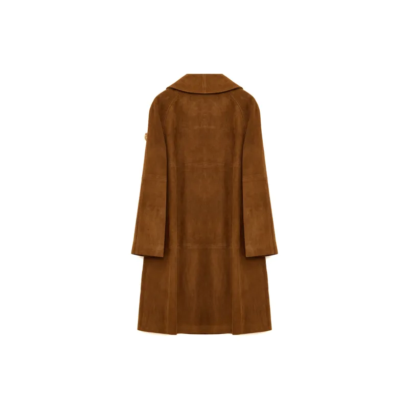 LETRANS Leather Jacket Women's Yellow Brown-1