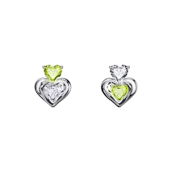 LELOUP Synthetic Cubic Zirconia Stud Earrings Women's Green