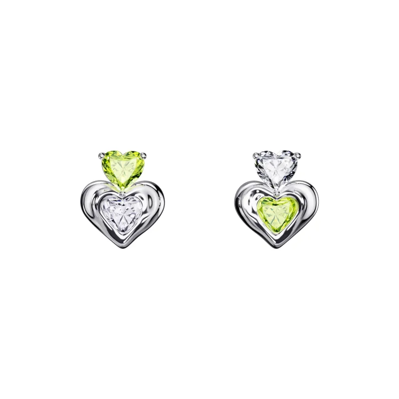 LELOUP Synthetic Cubic Zirconia Stud Earrings Women's Green-0
