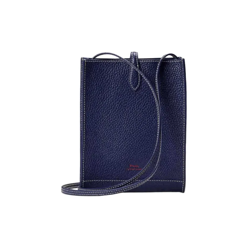 Polo Ralph Lauren Cow Leather Crossbody Bag Shoulder Bag Small Size Women's Ink Blue-2
