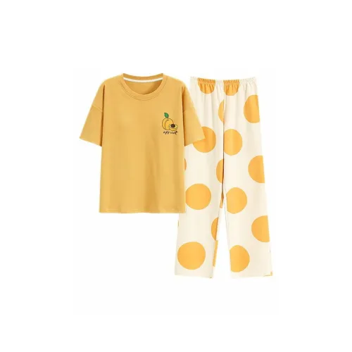 XISHE Pajama Set Women's Yellow