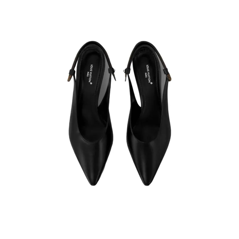 LOUIS VUITTON Legacy Cone Heel High Heels 5.5cm Women's Black-3
