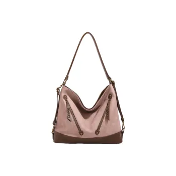 NOMK PU Handbag, Double Shoulder, Shoulder Bag Women's Million Dollar Pink