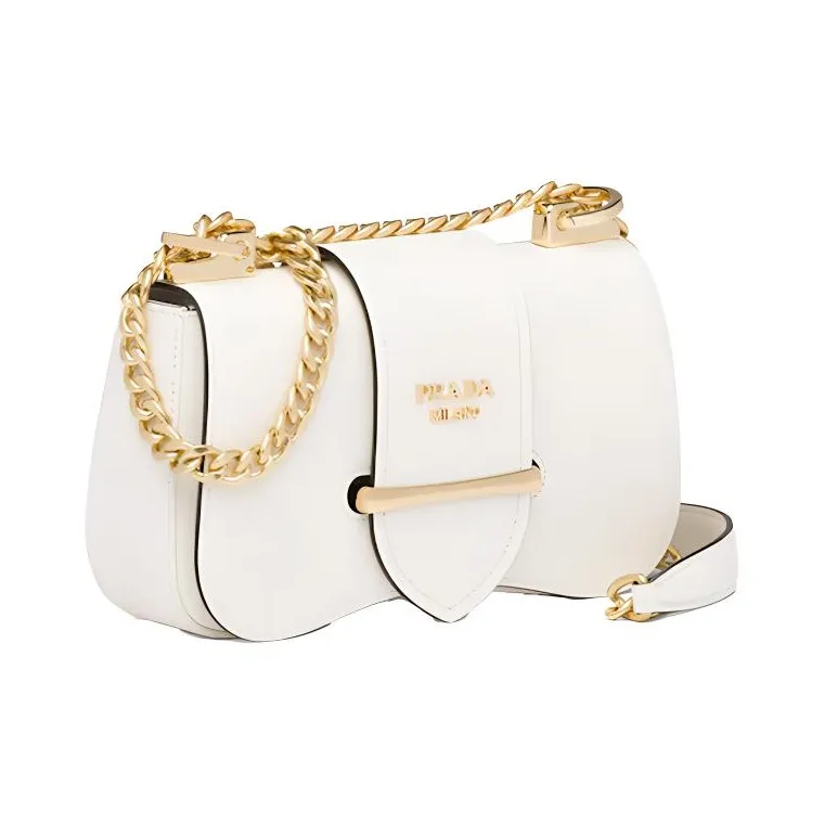 PRADA Sidonie Calfskin Shoulder Bag Crossbody Bag Women's White-1