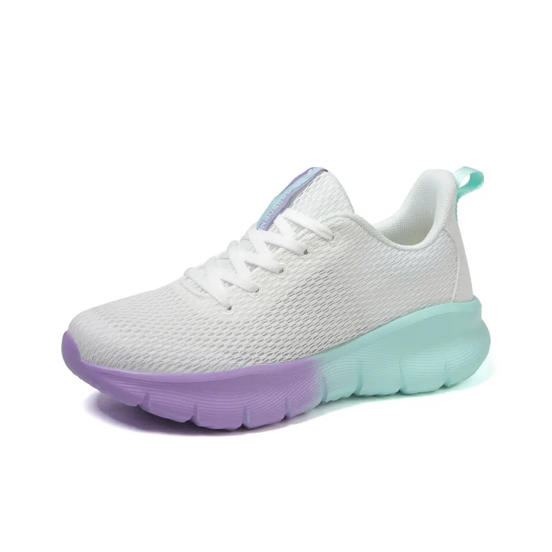 GORNORNIE Anti-Slip And Wear-Resistant Breathable Low-Top Casual Sprint Training Running Shoes Women's Aurora Blue-1