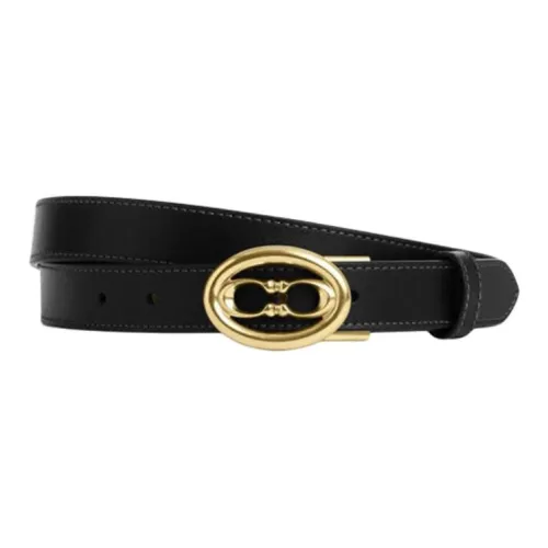 COACH Cow Leather Leather Belts Women's Black Width  2.5CM