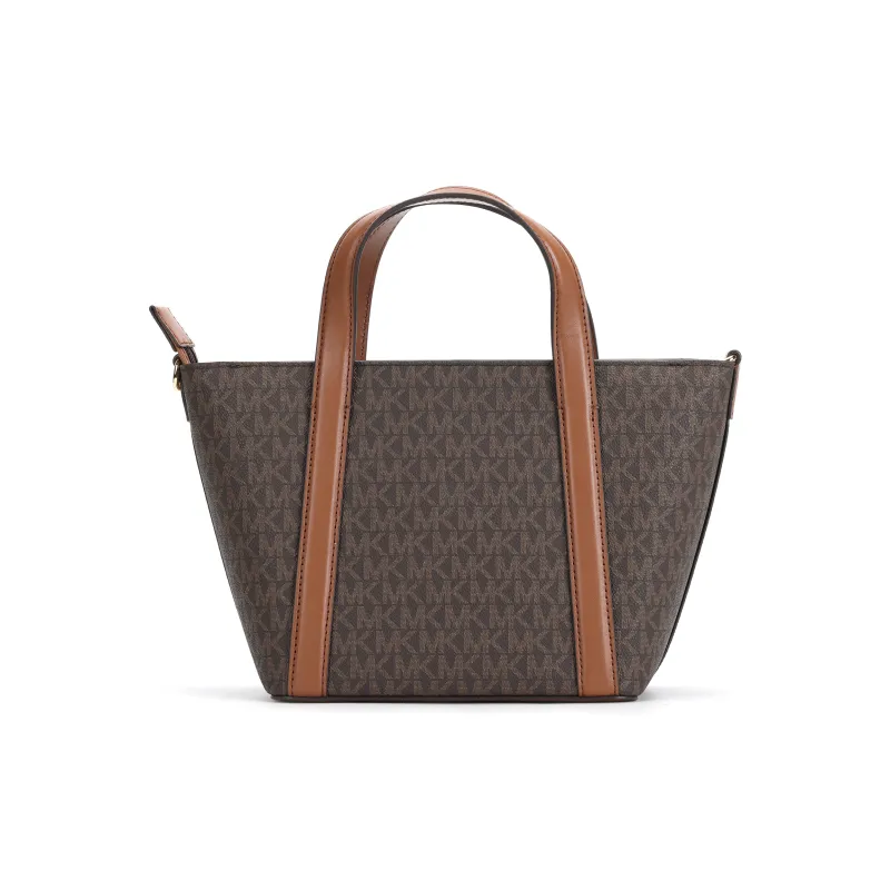 MICHAEL KORS Coated Canvas Tote Bag Shopping Bag Shoulder Bag Crossbody Bag Handbag Small Size Women's Brown-4