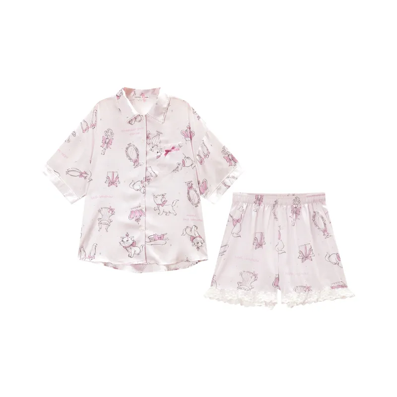 GUKOO x Disney Pajama Set Women's Light Rouge Pink-0