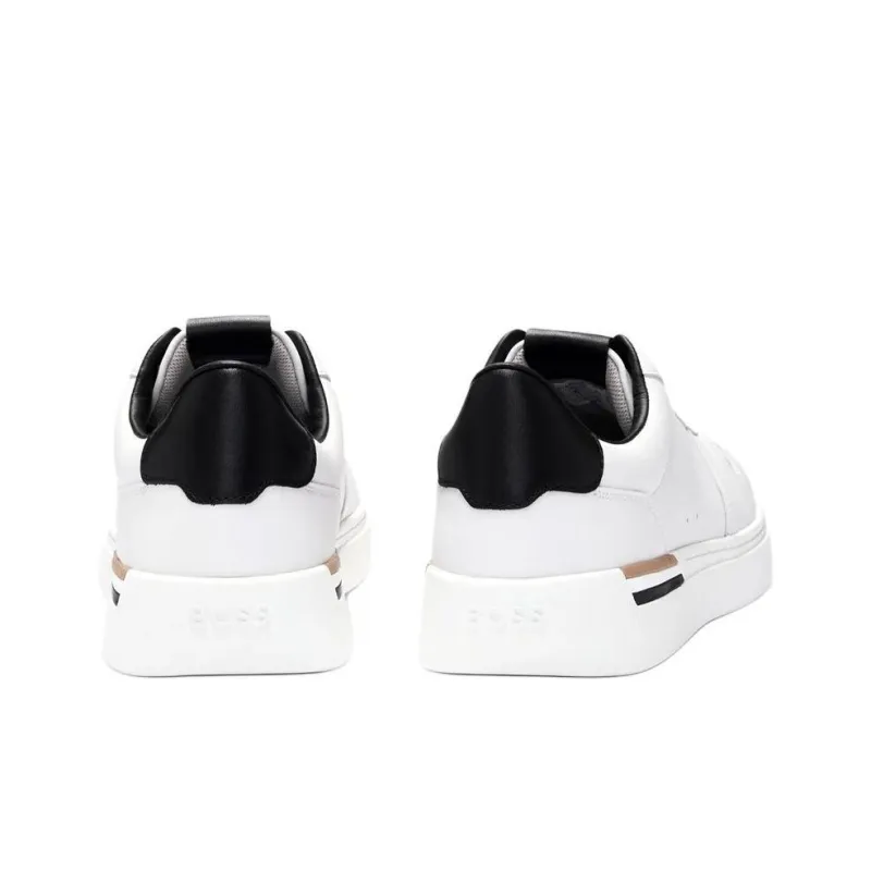 HUGO BOSS Clint Tenn Low Top Skateboard Shoes Men's White-3