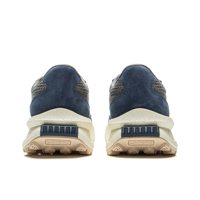 LiNing Wear Resistant Slip Resistant Coverage Low Top Casual Shoes Unisex Gray Blue-5