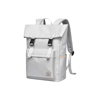 V.NINE Fabric Back To School Backpack For Men University Student Backpack Backpack Unisex Misty Gray/Obsidian Black