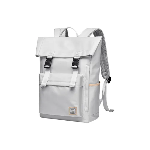 V.NINE Fabric Back To School Backpack For Men University Student Backpack Backpack Unisex Misty Gray/Obsidian Black