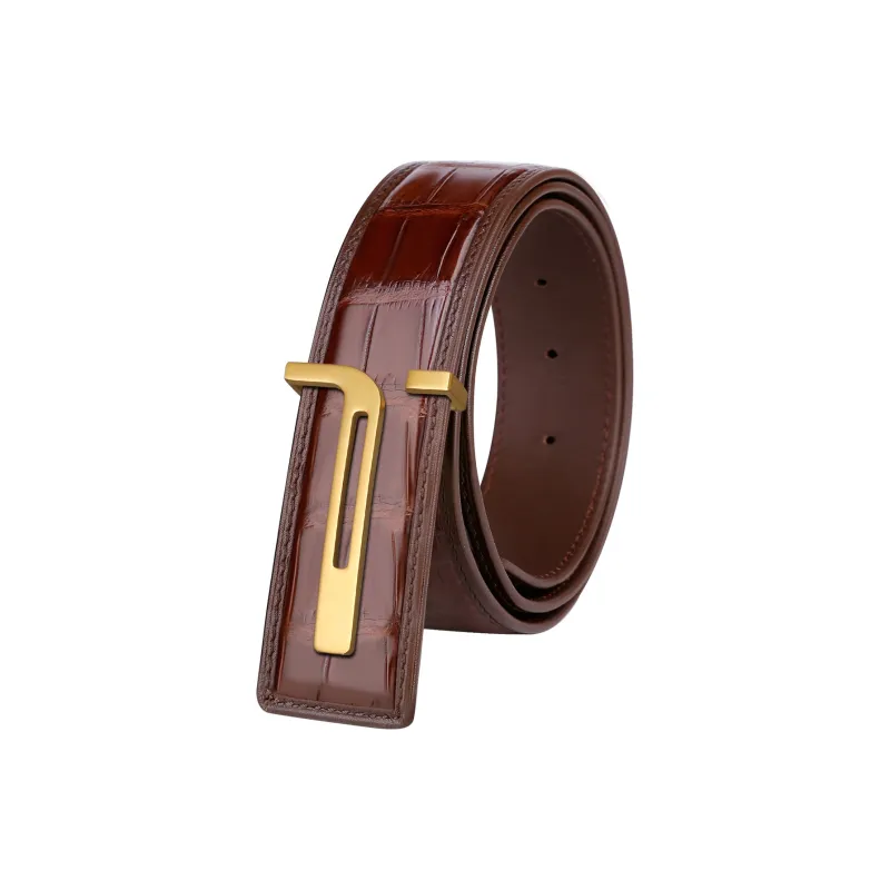 Jaylen Oos Crocodile Leather Leather Belts Men's 3.8cm-4