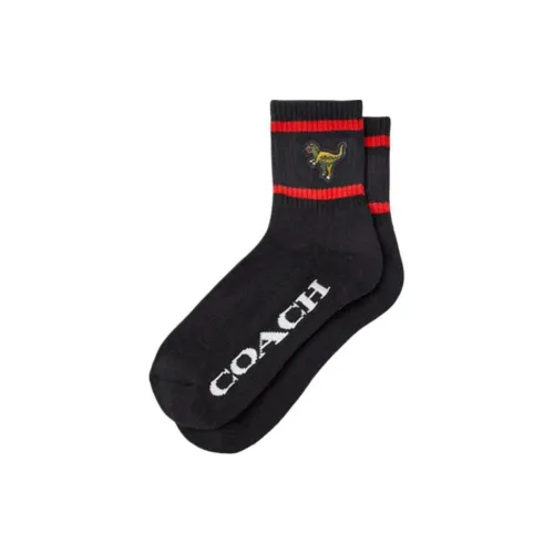 COACH SS25 Mid-Calf Socks Unisex Black