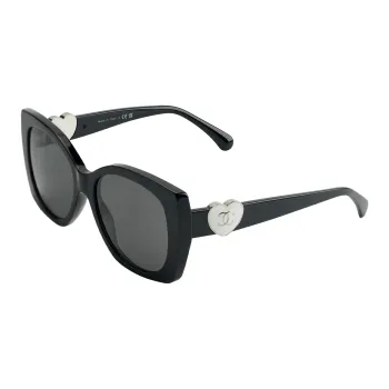 CHANEL Acetate Butterfly Sunglasses Women's Black