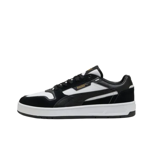 PUMA Court Classic Anti-Slip Wear-Resistant Low-Top Skateboard Shoes Unisex Black White