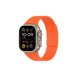 Apple Litchi Grain Soft Magnetic Silicone Strap-Orange