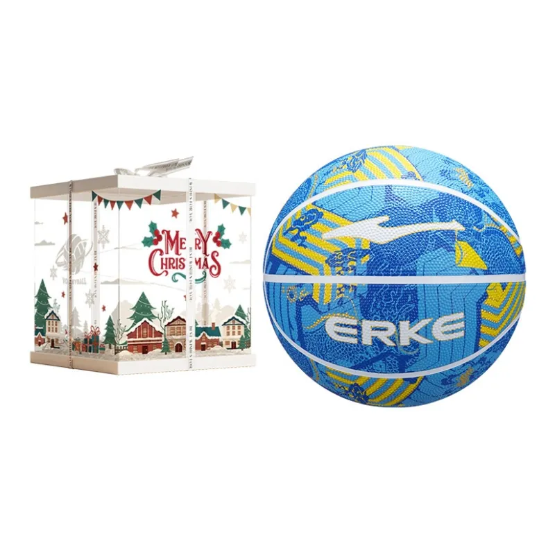 Erke RKLQ23267 Rubber Basketball Vast Sea Blue Size 7 Ball Training Unisex-11