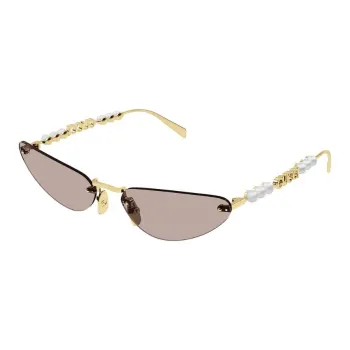 GUCCI Metal Cat Eye Sunglasses Women's Gold