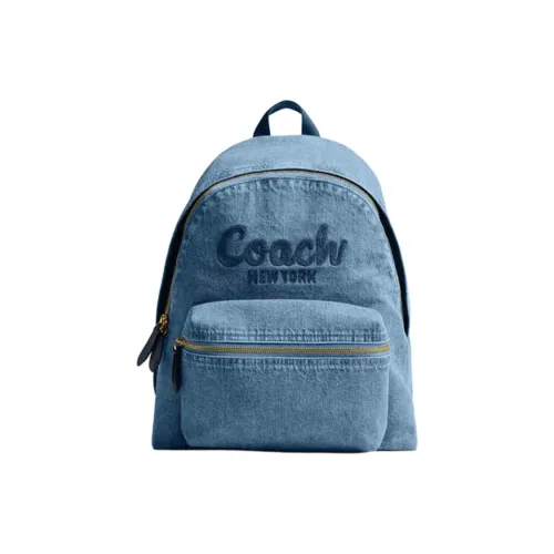 COACH Fabric Backpack Medium Size Women's Indigo