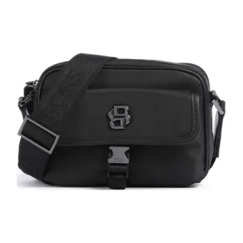 BOSS Recyclable Polyester Crossbody Bag Men's Black