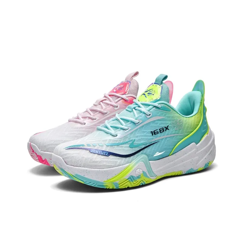 Kuding Basketball Shoes Men Mid Top White Pink White Blue White Moon Purple Moon Geomantis-0