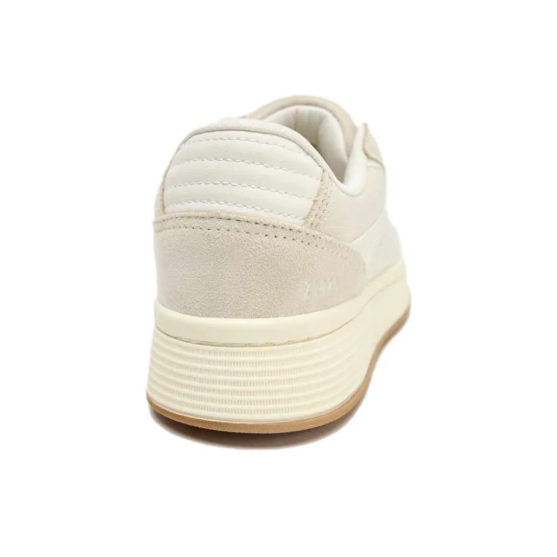 ZARA Low Top Skateboard Shoes Women's Light Beige Yellow-3