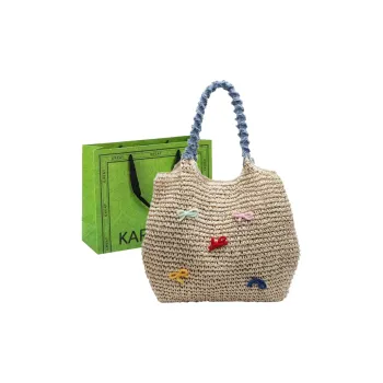 KARUISHA Straw Woven Handbag Shoulder Bag Regular Women's Multicolor