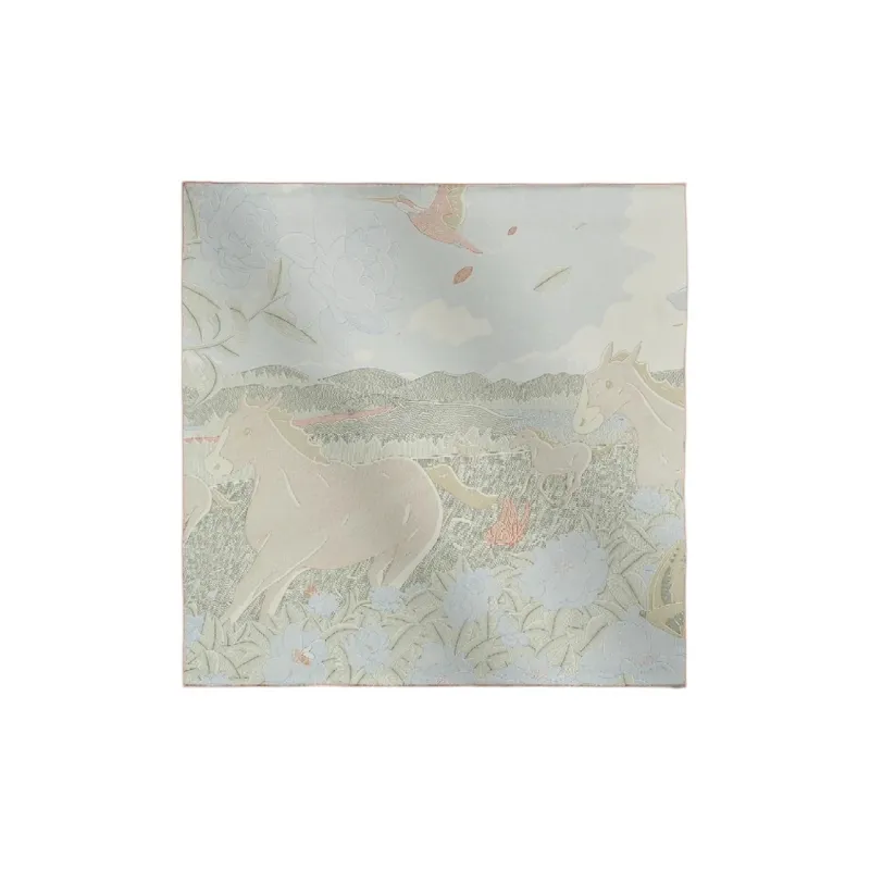 HERMES Silk Scarves Women's Gray-0