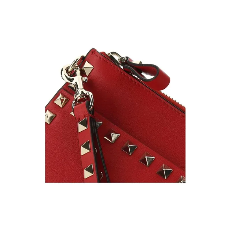 Valentino Leather Clutch Women's Red-3