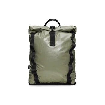 Rains Polyester Backpack Small Size Unisex Black/Light Cyan Green/Mist Gray