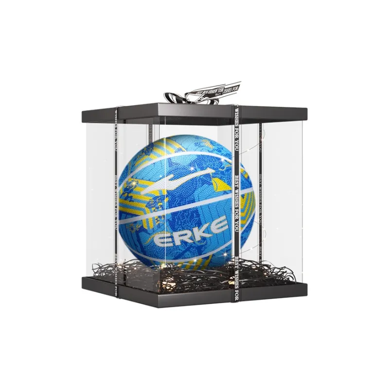 Erke RKLQ23267 Rubber Basketball Vast Sea Blue Size 7 Ball Training Unisex-7