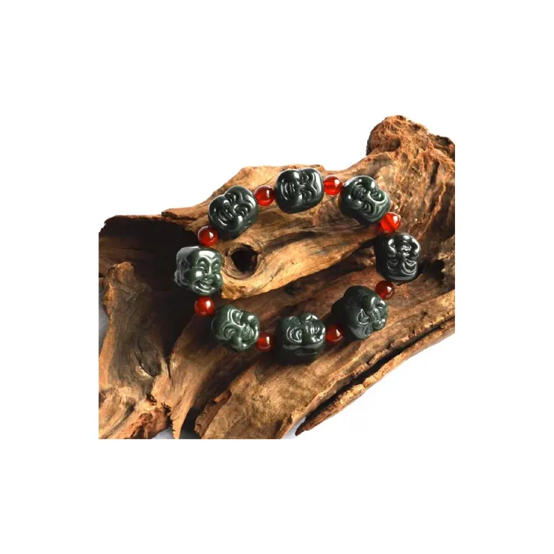 JUNWEN Hetian Jade Bracelets Green Jade Unisex-8