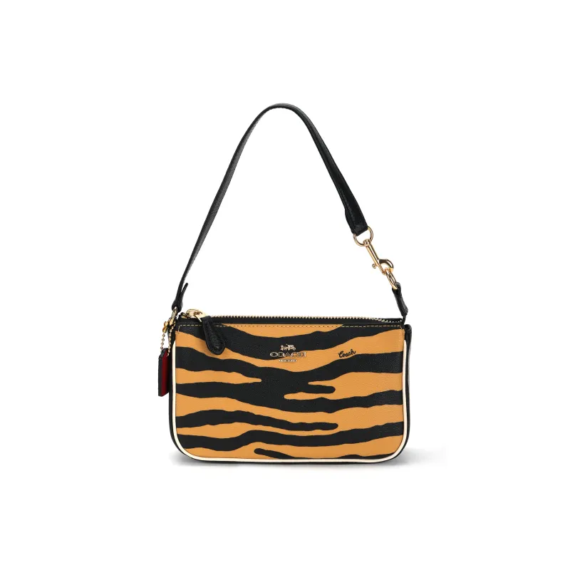 COACH Nolita Coated Canvas With Leather Pochette, Shoulder Bag, Clutch Trumpets Women's Yellow/Black-1