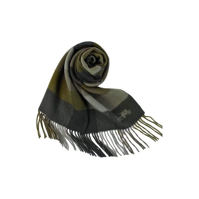 COACH Wool Knit Scarves Unisex Green-1