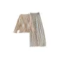 8309.4# Three-Piece Set, Custard Camisole+Custard Coat+Polka Dot White Pants
