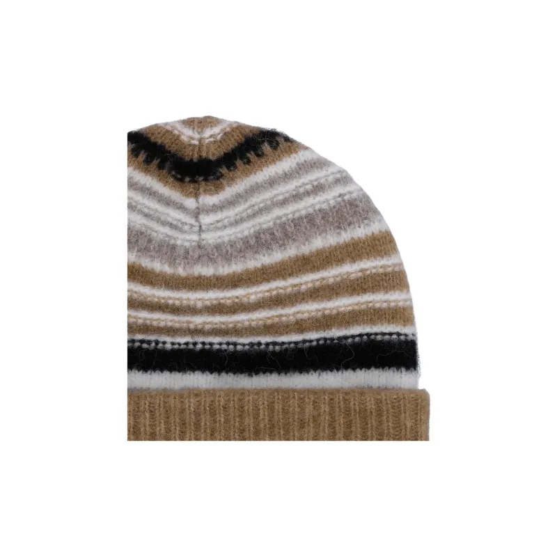 GANNI Logo Embroidered Striped Knitted Beanie-3
