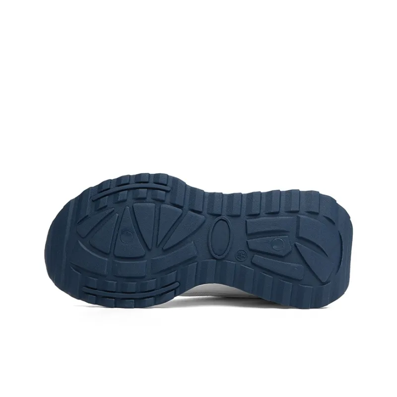 RENBEN Anti-Slip And Wear-Resistant Breathable Low-Top Skateboard Shoes Unisex White Dark Blue-4
