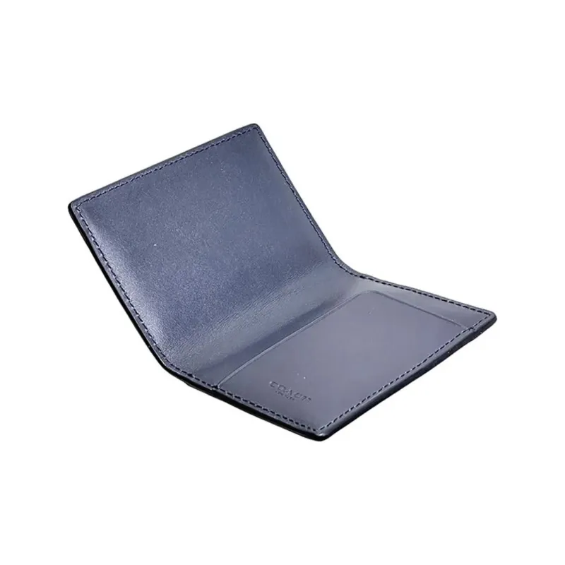 COACH Card Case Calfskin Document Wallet Card Holders Mini Men's Midnight Blue & Pacific Blue-4