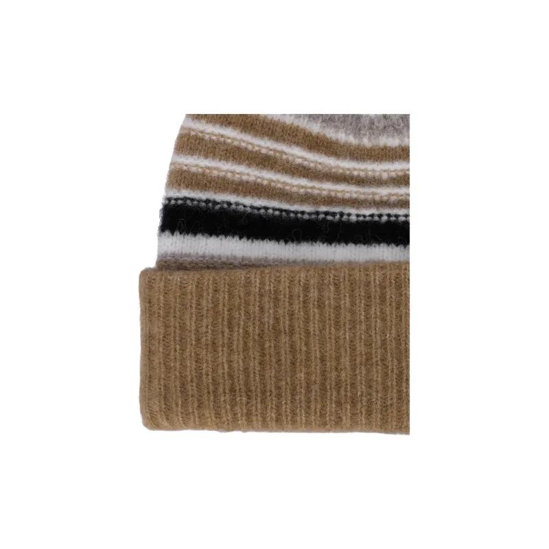 GANNI Logo Embroidered Striped Knitted Beanie-4