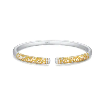 Royal Dragon Mirror 999 Fine Silver Sterling Silver Bracelets Unisex