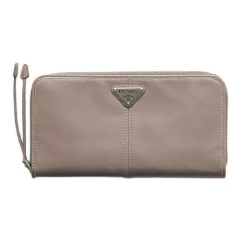 PRADA Cow Leather Wallet Men's Gray