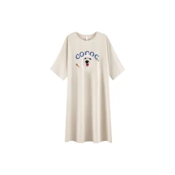 XIAFENYAN Nightgown Women's Apricot Yellow