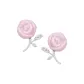 Pink Rose Stud Earrings